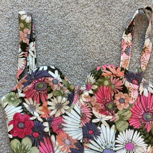 Agua Bendita Alani Javi Dress‎ Womens M Pink Floral Cottagecore Vacation Maxi - Picture 6 of 12